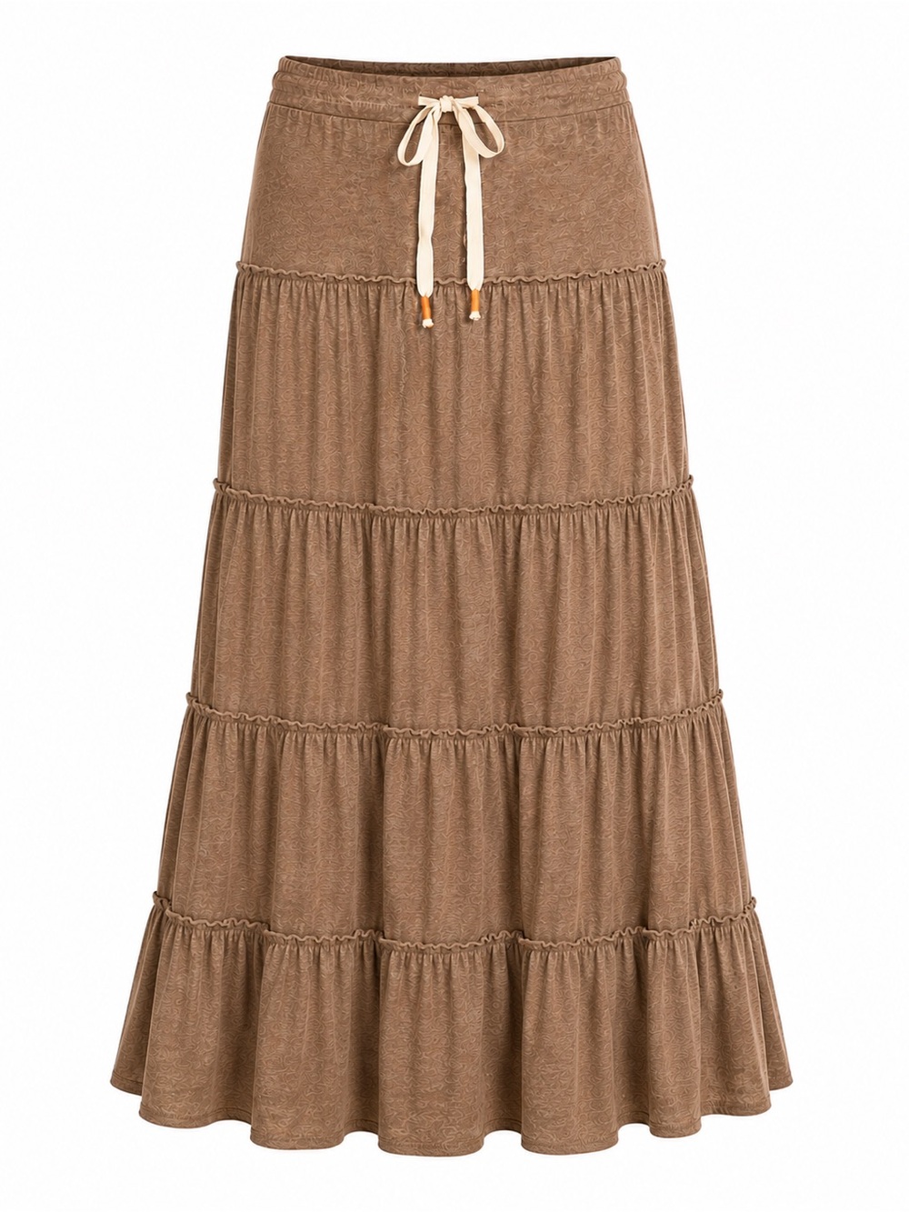 American Eagle Brown Cotton Tiered Maxi Skirt Boho Y2K